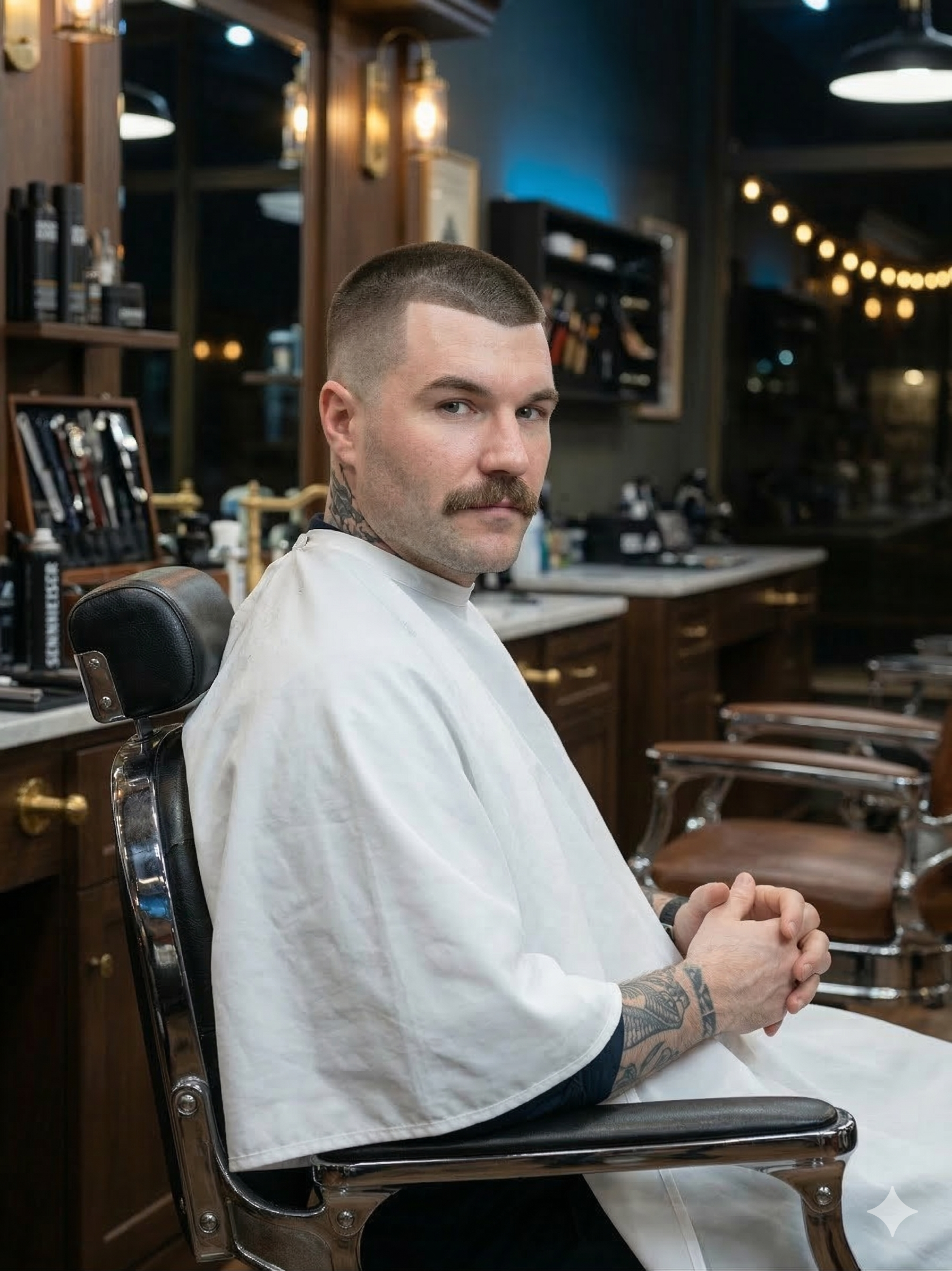 Clipper cut hairstyle